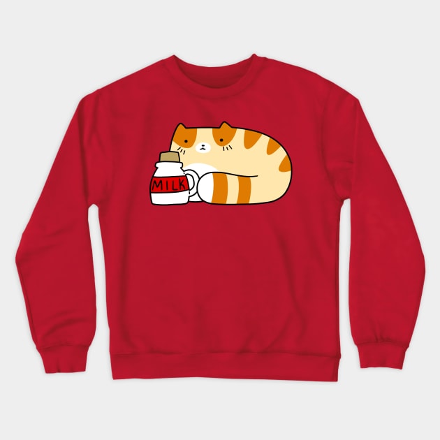 Milk Tabby Crewneck Sweatshirt by saradaboru